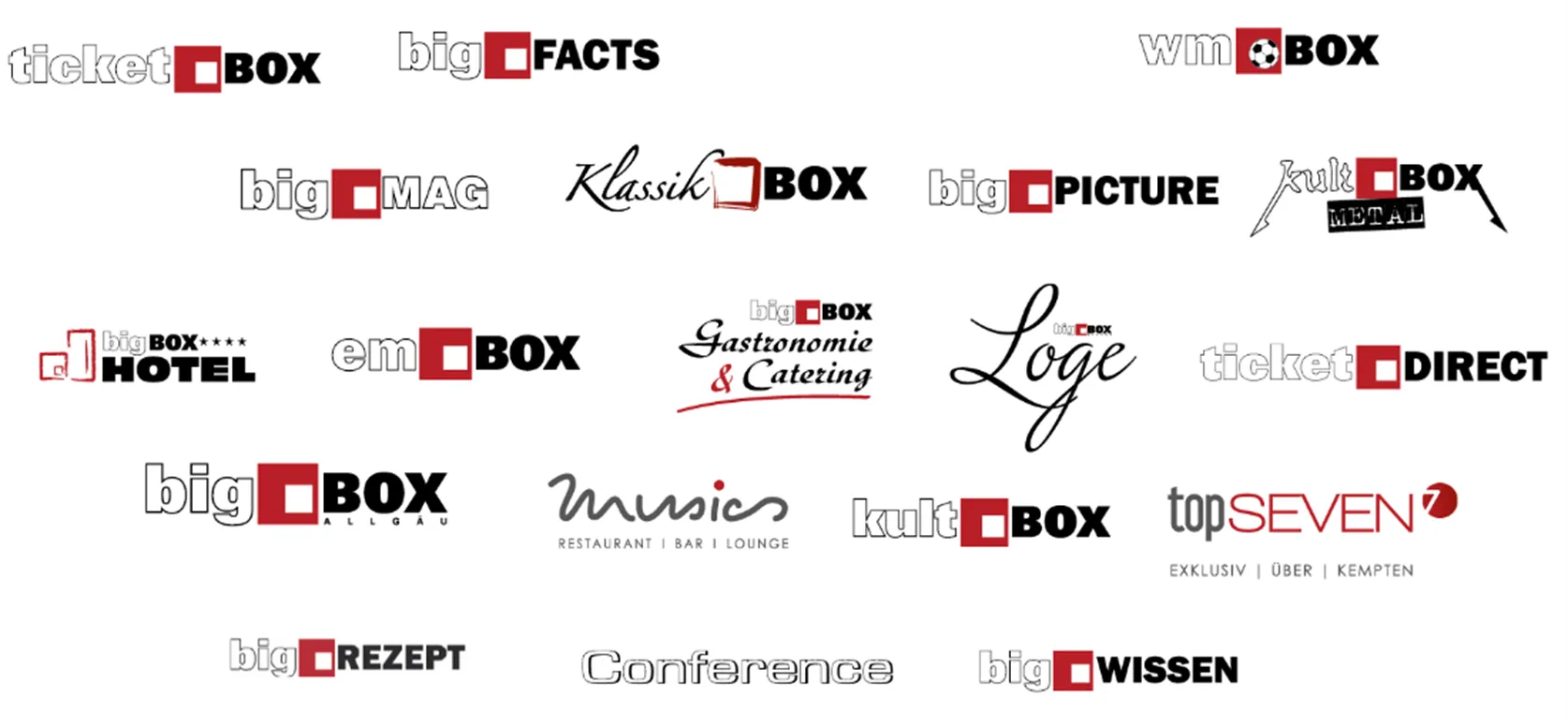 Alte Logos der Bigbox Allgäu