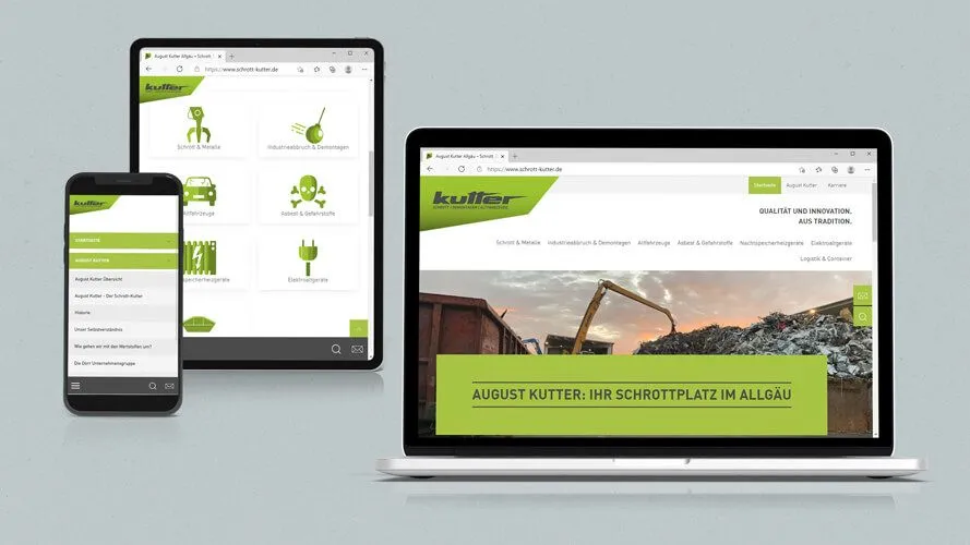 Neue Website für Schrott Kutter - Design und Umsetzung von greiterundcie.