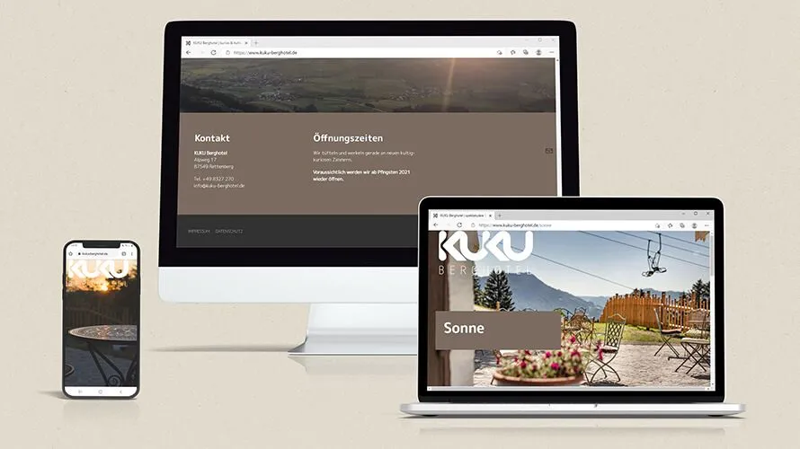 Neue Website KUKU Berghotel - Website Full-Service bei greiterundcie.