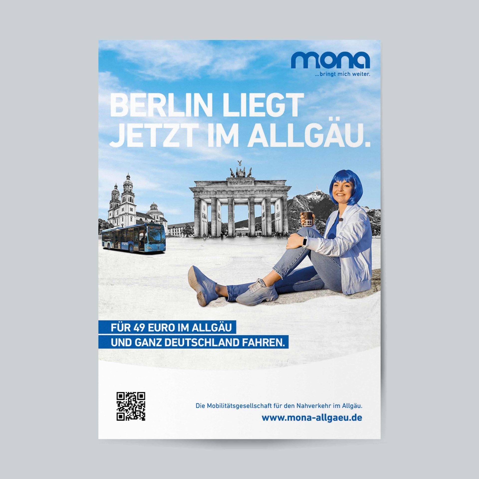Mona 49€-Ticket Kampagne Mockup Plakat