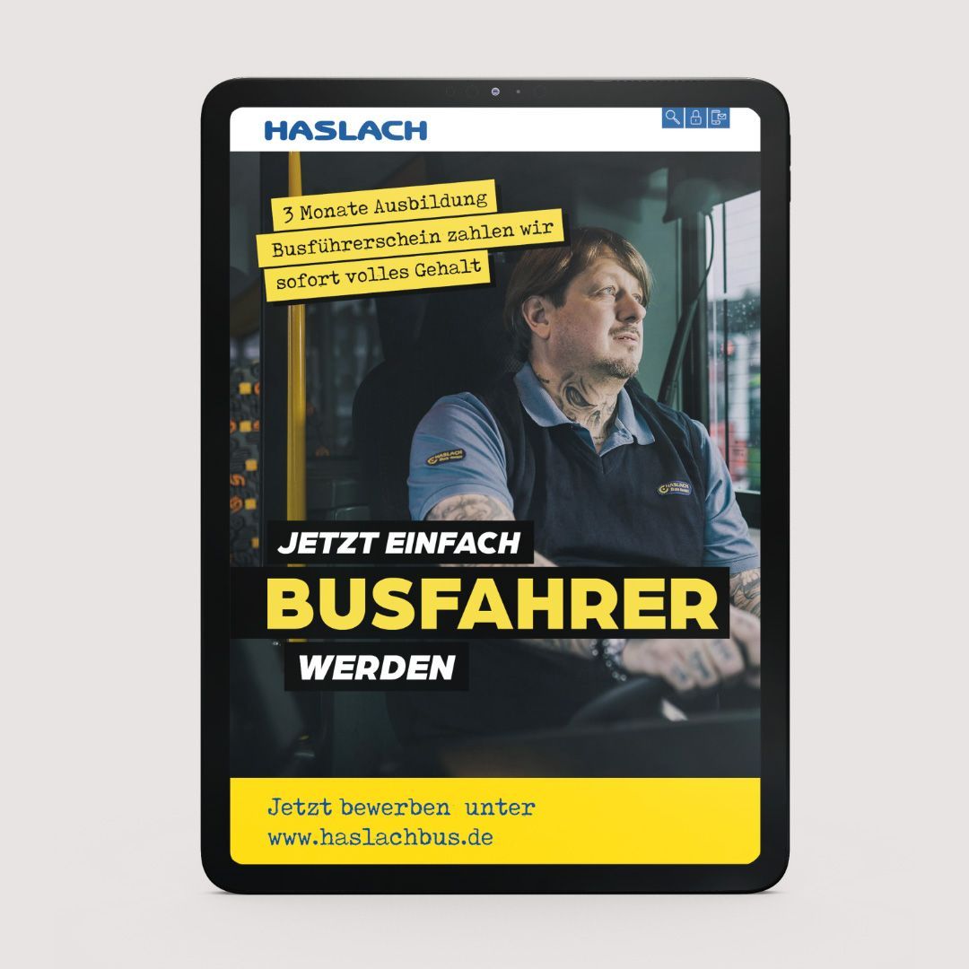Kampagnen Design der Employer Branding Kampagne von Haslach Bus aus Kempten - realisiert durch die Werbeagentur greiterundcie.